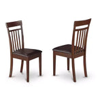 HomeStock Modern Marvel Slat Back Dining Chair Mahogany Wood Seat