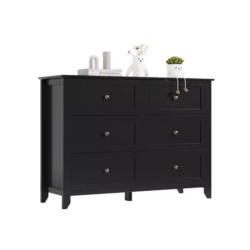 6-Drawer Dresser TV Stand for 48 TVs, Modern Wood Chest for Bedroom, Living Room & Hallway