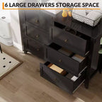 6-Drawer Dresser TV Stand for 48 TVs, Modern Wood Chest for Bedroom, Living Room & Hallway