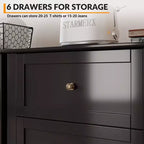6-Drawer Dresser TV Stand for 48 TVs, Modern Wood Chest for Bedroom, Living Room & Hallway