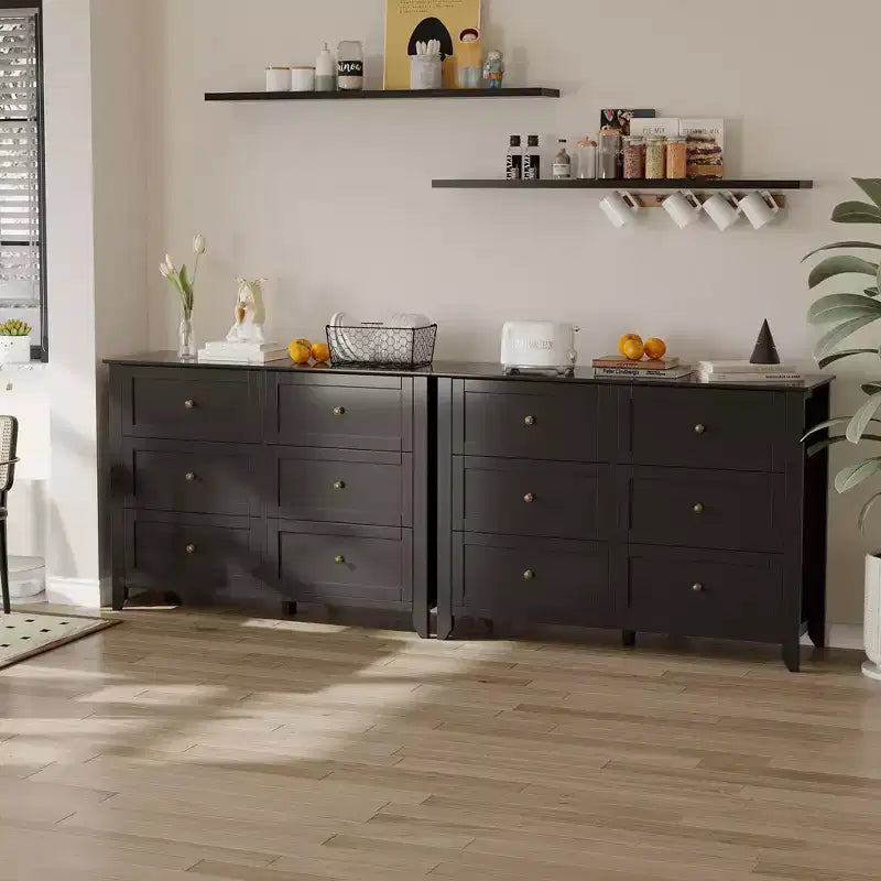 6-Drawer Dresser TV Stand for 48 TVs, Modern Wood Chest for Bedroom, Living Room & Hallway
