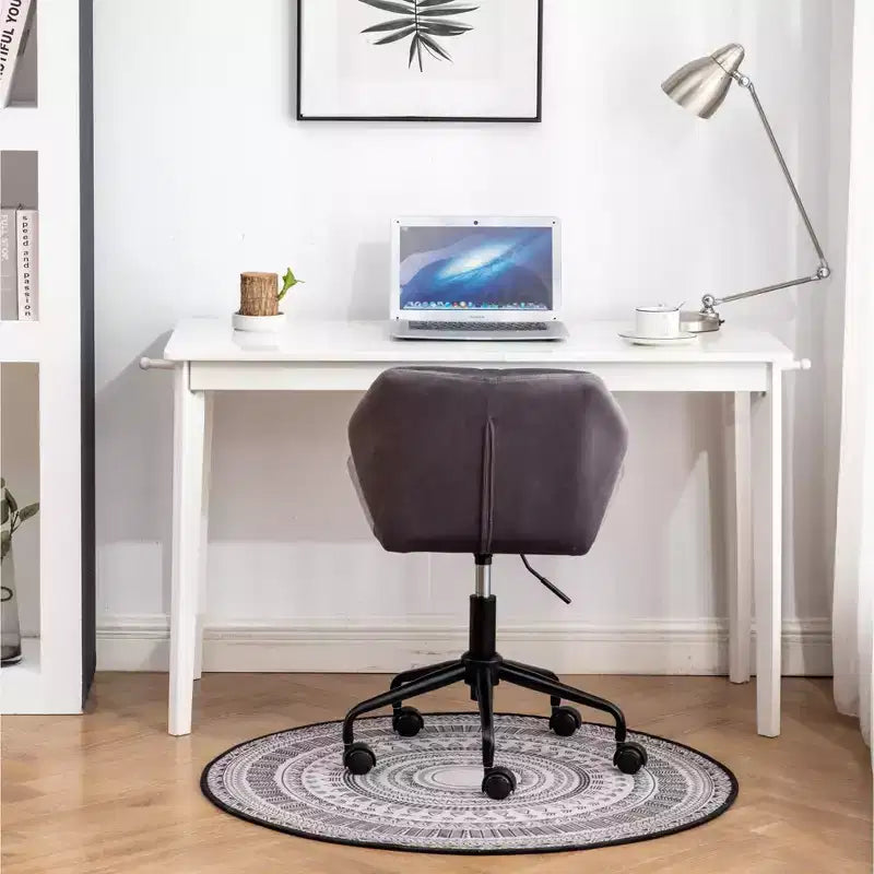 Okak Sedia da Scrivania Moderna Regolabile in Velluto con Ruote, Sedia Girevole da Lavoro Trapuntata a Diamante per Ufficio, Studio, Atelier