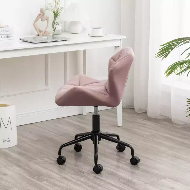 Okak Sedia da Scrivania Moderna Regolabile in Velluto con Ruote, Sedia Girevole da Lavoro Trapuntata a Diamante per Ufficio, Studio, Atelier