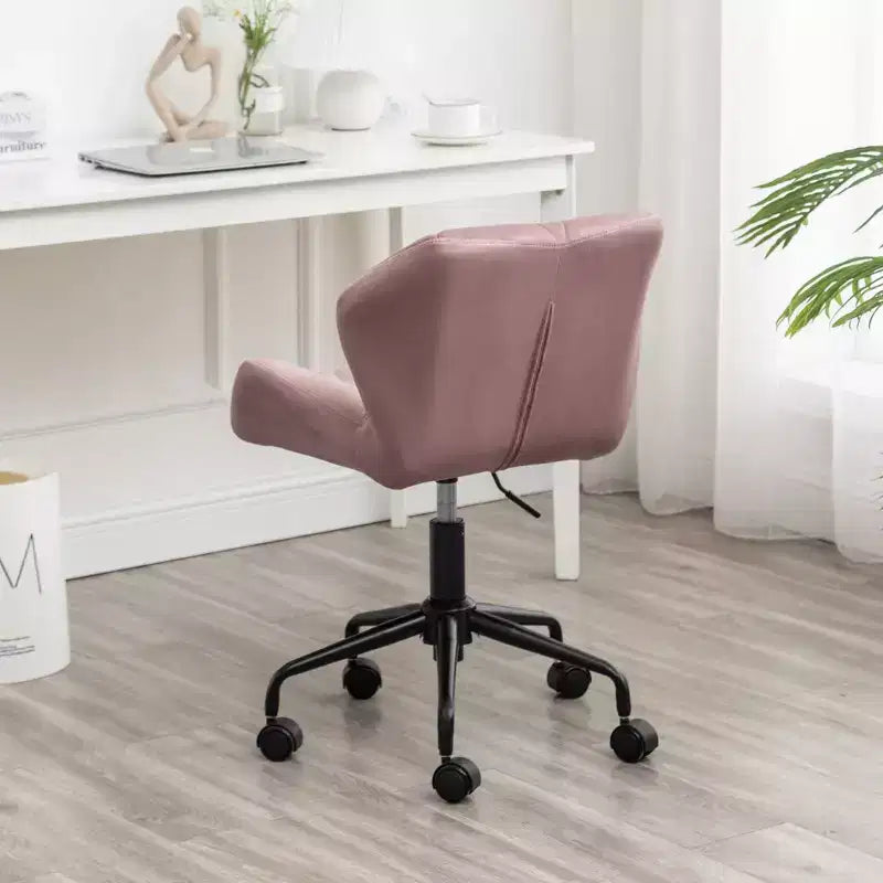 Okak Sedia da Scrivania Moderna Regolabile in Velluto con Ruote, Sedia Girevole da Lavoro Trapuntata a Diamante per Ufficio, Studio, Atelier