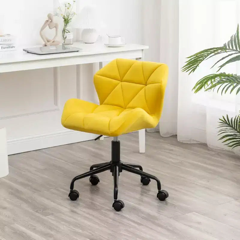 Okak Sedia da Scrivania Moderna Regolabile in Velluto con Ruote, Sedia Girevole da Lavoro Trapuntata a Diamante per Ufficio, Studio, Atelier
