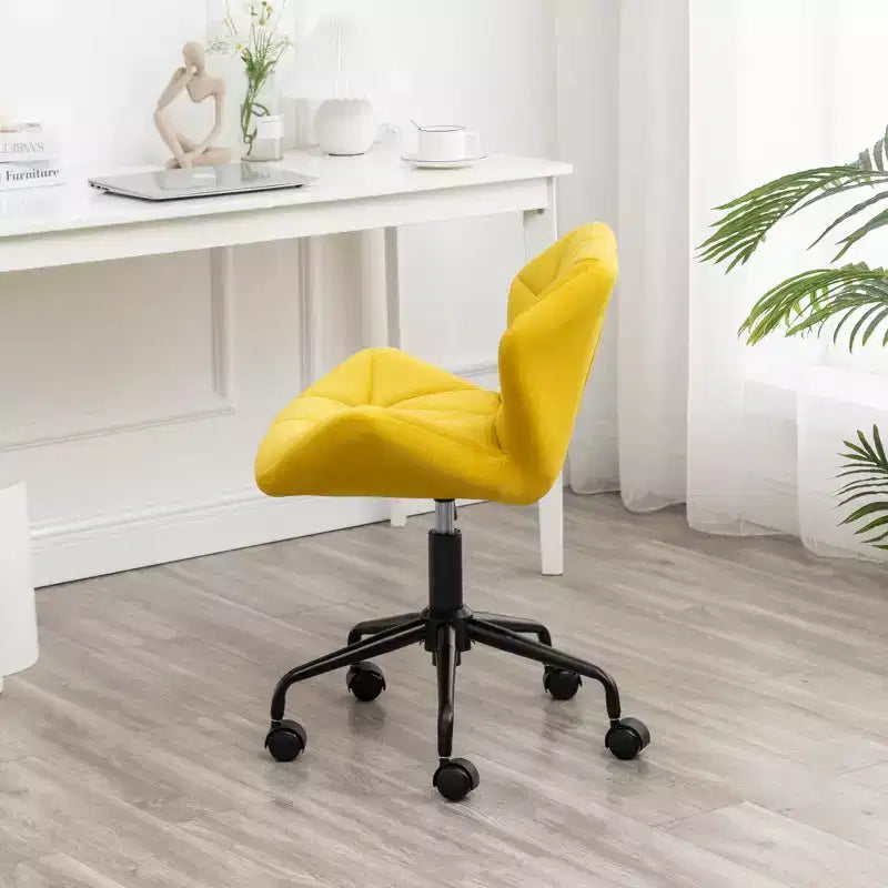 Okak Sedia da Scrivania Moderna Regolabile in Velluto con Ruote, Sedia Girevole da Lavoro Trapuntata a Diamante per Ufficio, Studio, Atelier
