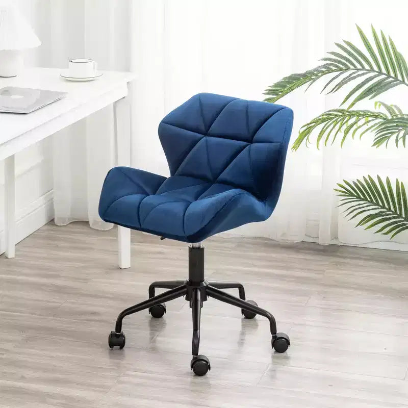 Okak Sedia da Scrivania Moderna Regolabile in Velluto con Ruote, Sedia Girevole da Lavoro Trapuntata a Diamante per Ufficio, Studio, Atelier