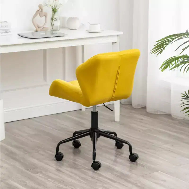 Okak Sedia da Scrivania Moderna Regolabile in Velluto con Ruote, Sedia Girevole da Lavoro Trapuntata a Diamante per Ufficio, Studio, Atelier