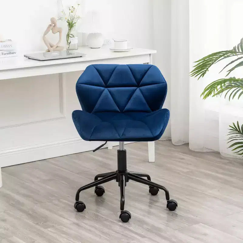 Okak Sedia da Scrivania Moderna Regolabile in Velluto con Ruote, Sedia Girevole da Lavoro Trapuntata a Diamante per Ufficio, Studio, Atelier