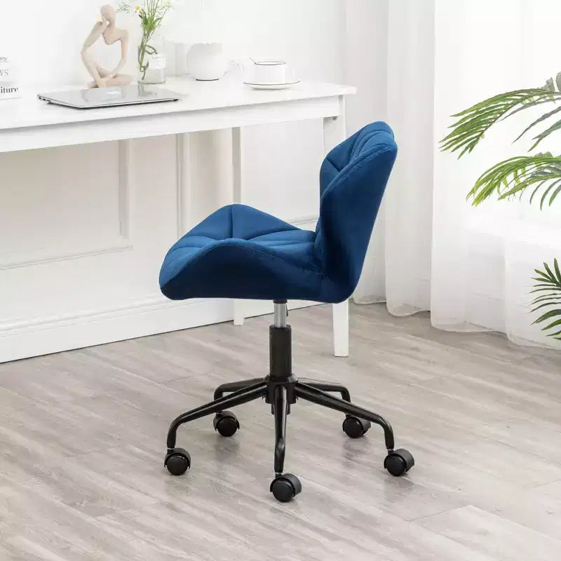 Okak Sedia da Scrivania Moderna Regolabile in Velluto con Ruote, Sedia Girevole da Lavoro Trapuntata a Diamante per Ufficio, Studio, Atelier