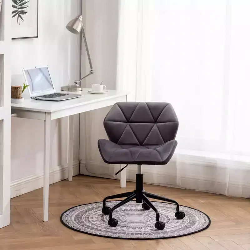 Okak Sedia da Scrivania Moderna Regolabile in Velluto con Ruote, Sedia Girevole da Lavoro Trapuntata a Diamante per Ufficio, Studio, Atelier