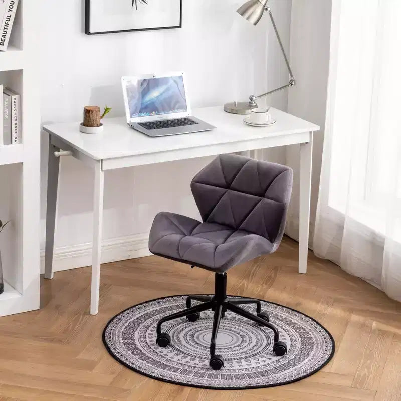 Okak Sedia da Scrivania Moderna Regolabile in Velluto con Ruote, Sedia Girevole da Lavoro Trapuntata a Diamante per Ufficio, Studio, Atelier