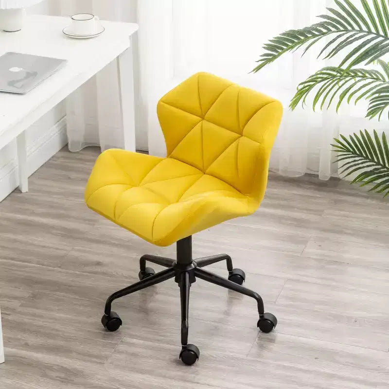 Okak Sedia da Scrivania Moderna Regolabile in Velluto con Ruote, Sedia Girevole da Lavoro Trapuntata a Diamante per Ufficio, Studio, Atelier