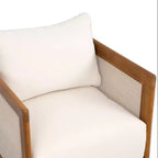 Christopher Knight Home Grath Patio Mid-Century Modern Acacia Wood Textilene Club Chair with Thick Cushion