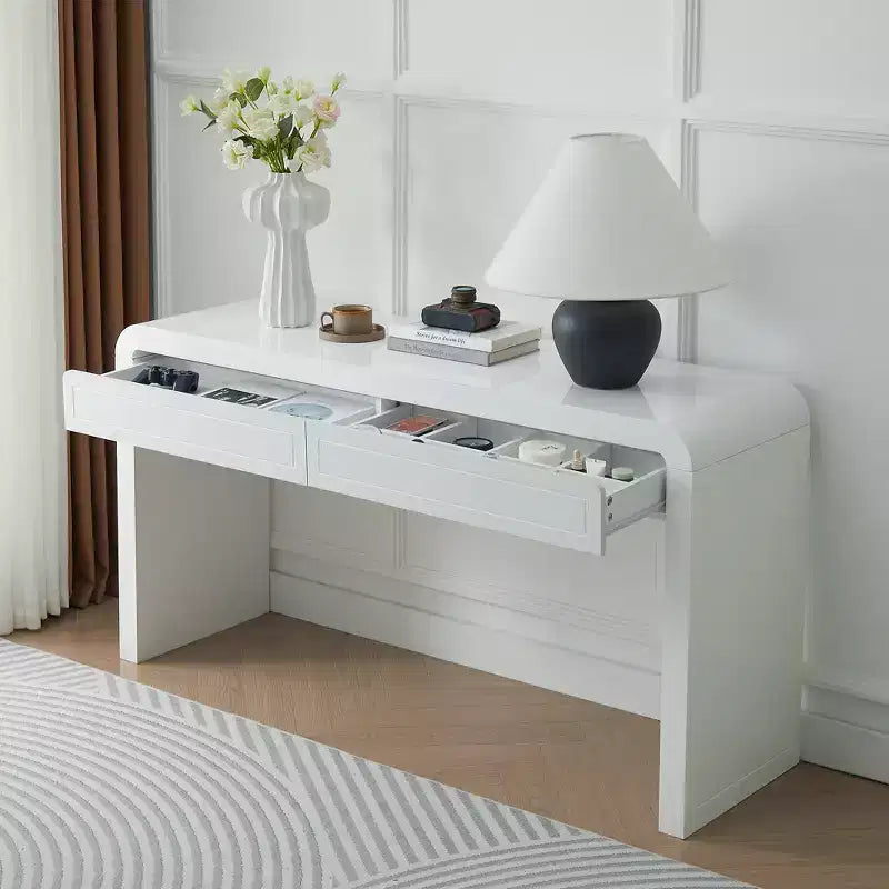 Christopher Knight Home Alira, Consolle moderna curva con 2 cassetti