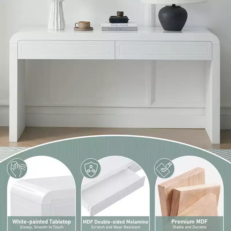 Christopher Knight Home Alira, Consolle moderna curva con 2 cassetti
