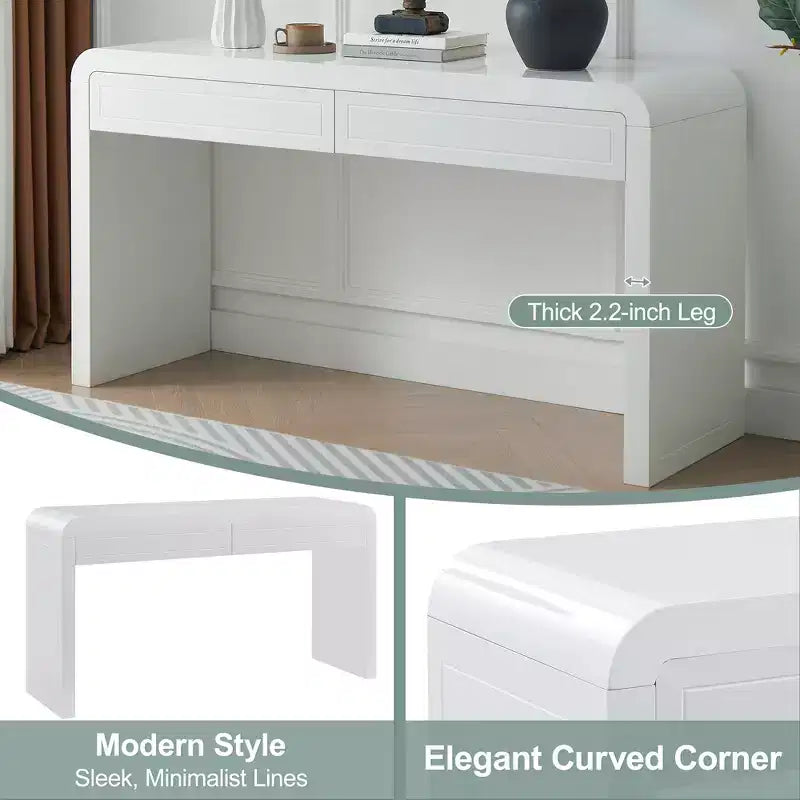 Christopher Knight Home Alira, Consolle moderna curva con 2 cassetti