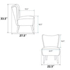 Moderna sedia di design senza braccioli in tessuto bouclé con imbottitura in schiuma e gambe in legno di caucciù – Sedia elegante e confortevole per salotto, ufficio e camera da letto