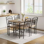Dining Table Set of 4,Retro Industrial Dining Table & Chairs,Wood Table Chairs Set for Small Space,Breakfast Nook,1 Table + 4 Chairs (Rustic Brown)
