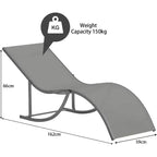 Acekool 2-Piece Aluminum Chaise Lounge Set - Textilene Poolside Chairs with Ergonomic Support