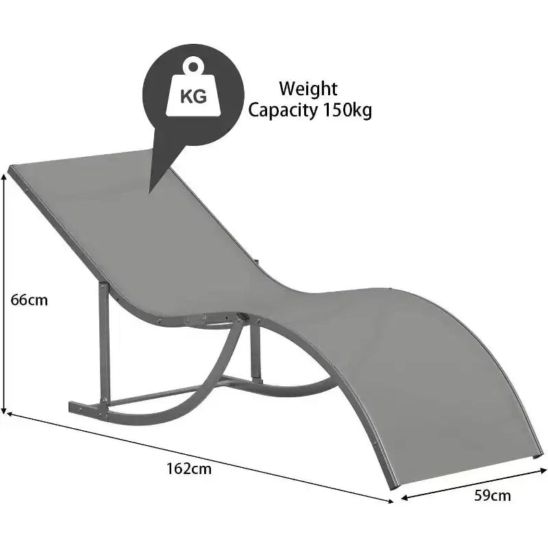 Acekool 2-Piece Aluminum Chaise Lounge Set - Textilene Poolside Chairs with Ergonomic Support