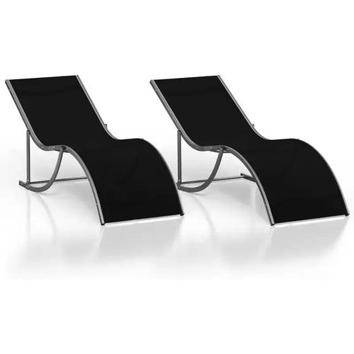 Acekool Set di 2 Lettini Reclinabili in Alluminio - Sedie da Piscina in Textilene con Supporto Ergonomico