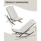 Acekool 2-Piece Rattan Rocking Chair Set - Outdoor Lounge Chairs with Cushions for Porch & Patio