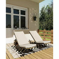 Acekool 2-Piece Rattan Rocking Chair Set - Outdoor Lounge Chairs with Cushions for Porch & Patio