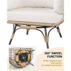 Acekool 360 Swivel Egg Chair with Cushion - PE Rattan Lounge Chair for Indoor/Outdoor Use