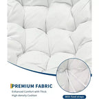 Sedia a dondolo oversize in vimini Acekool - Seduta sontuosa in stile Papasan per uso interno ed esterno