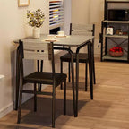 3 Piece Dining Table Set for 2, Small Wooden Kitchen Table w/Storage, Farmhouse Square Dinette Set for Dining Room, Apartment, Small Space