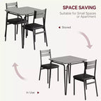 3 Piece Dining Table Set for 2, Small Wooden Kitchen Table w/Storage, Farmhouse Square Dinette Set for Dining Room, Apartment, Small Space