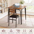 3 Piece Dining Table Set for 2, Small Wooden Kitchen Table w/Storage, Farmhouse Square Dinette Set for Dining Room, Apartment, Small Space