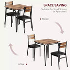 3 Piece Dining Table Set for 2, Small Wooden Kitchen Table w/Storage, Farmhouse Square Dinette Set for Dining Room, Apartment, Small Space