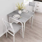 3 Piece Dining Table Set for 2, Small Wooden Kitchen Table w/Storage, Farmhouse Square Dinette Set for Dining Room, Apartment, Small Space