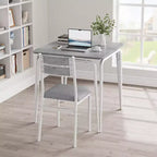 3 Piece Dining Table Set for 2, Small Wooden Kitchen Table w/Storage, Farmhouse Square Dinette Set for Dining Room, Apartment, Small Space