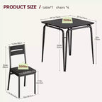 3 Piece Dining Table Set for 2, Small Wooden Kitchen Table w/Storage, Farmhouse Square Dinette Set for Dining Room, Apartment, Small Space