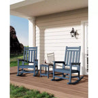 Acekool 1-Piece Outdoor Rocking Chair Set  HDPE Weather-Resistant Adirondack Rockers with Wood Texture, 380 lbs Capacity, Black
