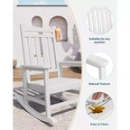 Acekool 1-Piece Outdoor Rocking Chair Set  HDPE Weather-Resistant Adirondack Rockers with Wood Texture, 380 lbs Capacity, Black