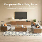 Gaoyangjiaju 86.61 Mid-Century Modern TV Stand for TVs up to 85, TV Console with Large Storage Space, Entertainment Center for Living Room