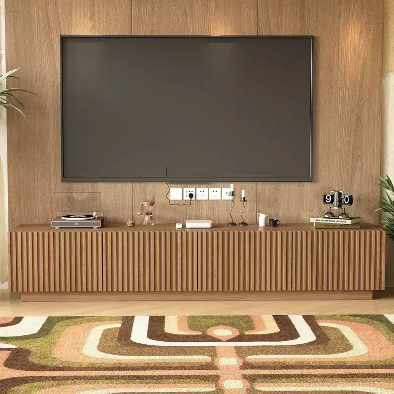 Gaoyangjiaju 86.61 Mid-Century Modern TV Stand for TVs up to 85, TV Console with Large Storage Space, Entertainment Center for Living Room