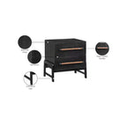 Meridian Furniture,Kaya Black Vegan Leather Nightstand