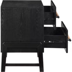 Meridian Furniture,Kaya Black Vegan Leather Nightstand