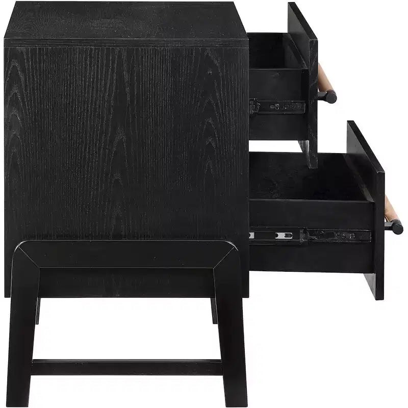 Meridian Furniture,Kaya Black Vegan Leather Nightstand