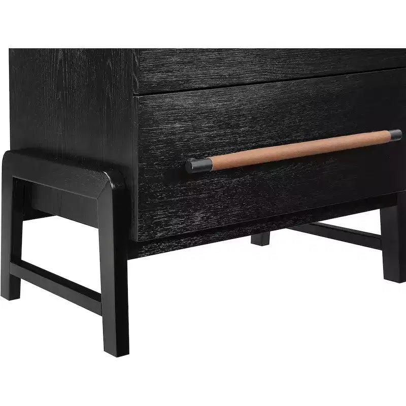 Meridian Furniture,Kaya Black Vegan Leather Nightstand