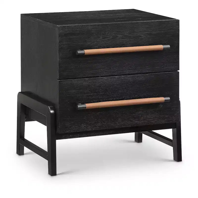 Meridian Furniture,Kaya Black Vegan Leather Nightstand