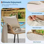 Patio Wicker Chairs Set of 2/4, Boho Rattan Accent Chairs with Cushions & Pillows, Indoor Outdoor Bistro Chairs for Patio, Balcony, Living Room
