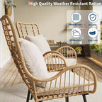 Patio Wicker Chairs Set of 2/4, Boho Rattan Accent Chairs with Cushions & Pillows, Indoor Outdoor Bistro Chairs for Patio, Balcony, Living Room