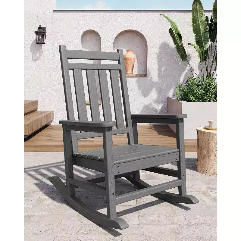 Sedia a Dondolo Oversize per Adulti da 40", Dondolo da Portico in HDPE per Tutte le Stagioni, Sedia a Dondolo da Esterno Resistente da 180 kg per Patio, Giardino, Portico