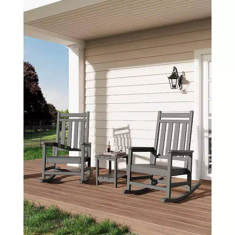 Sedia a Dondolo Oversize per Adulti da 40", Dondolo da Portico in HDPE per Tutte le Stagioni, Sedia a Dondolo da Esterno Resistente da 180 kg per Patio, Giardino, Portico
